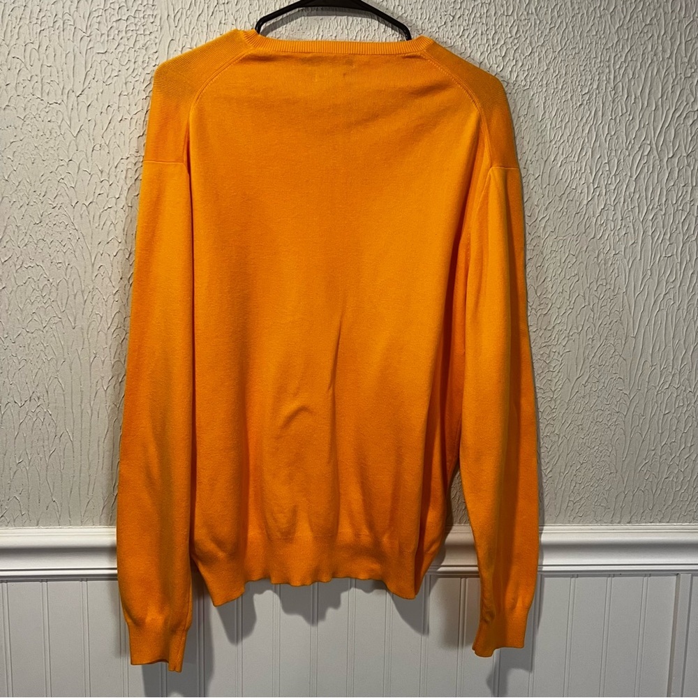 Polo by Ralph Lauren Orange V-Neck Cotton Sweater size large - Picture 11 of 13